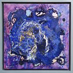 blue and purple textured painting